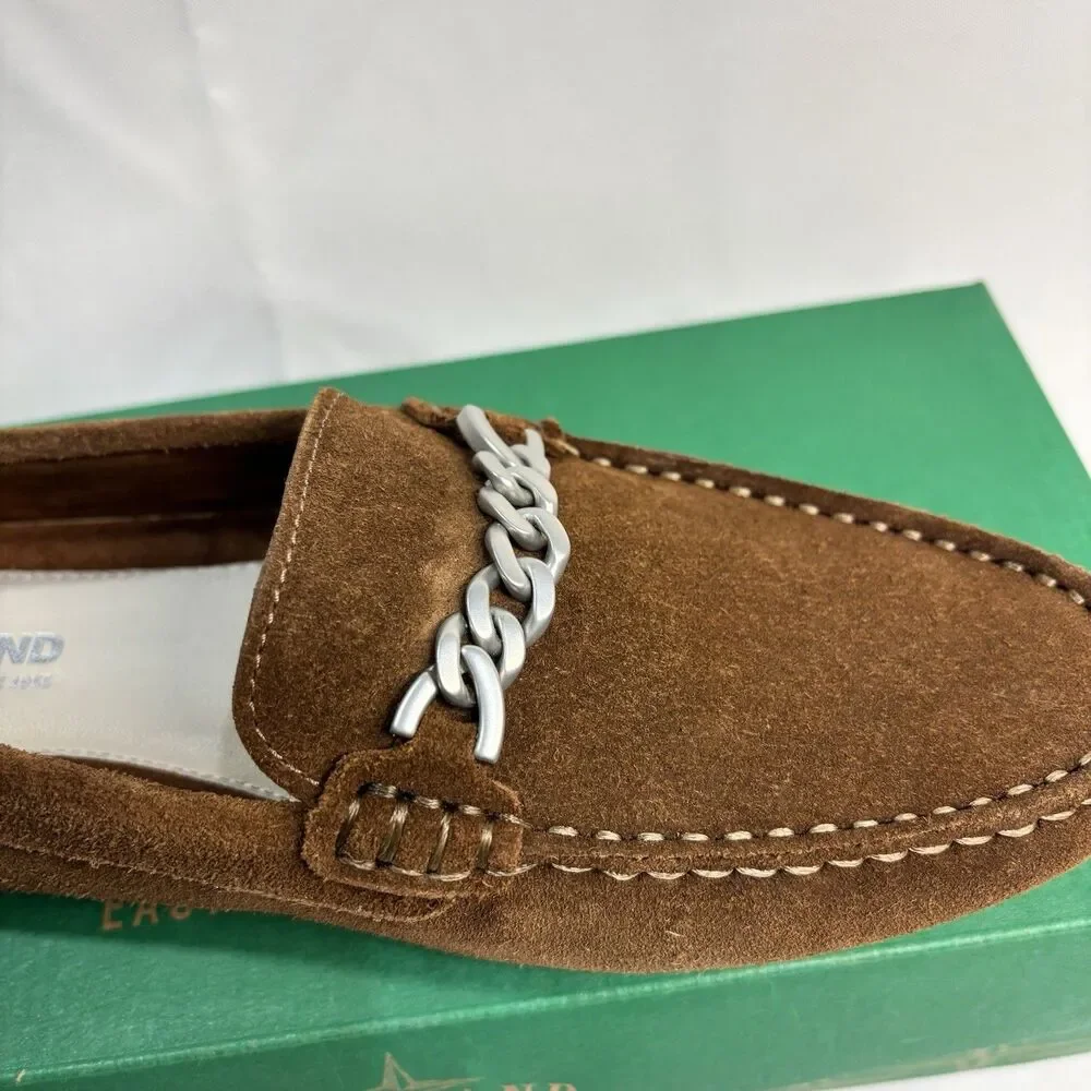 Eastland Sawgrass Women’s 10M Brown Suede Driving Moc Loafers Chain Bit 3289-04